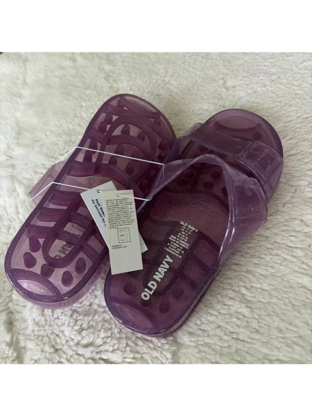 Old Navy Girls NWT Purple Jelly Slides 1Y-2Y